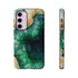 Green Geode in Watercolor - Impact Resistant Phone Case Samsung Galaxy S23 Plus Glossy